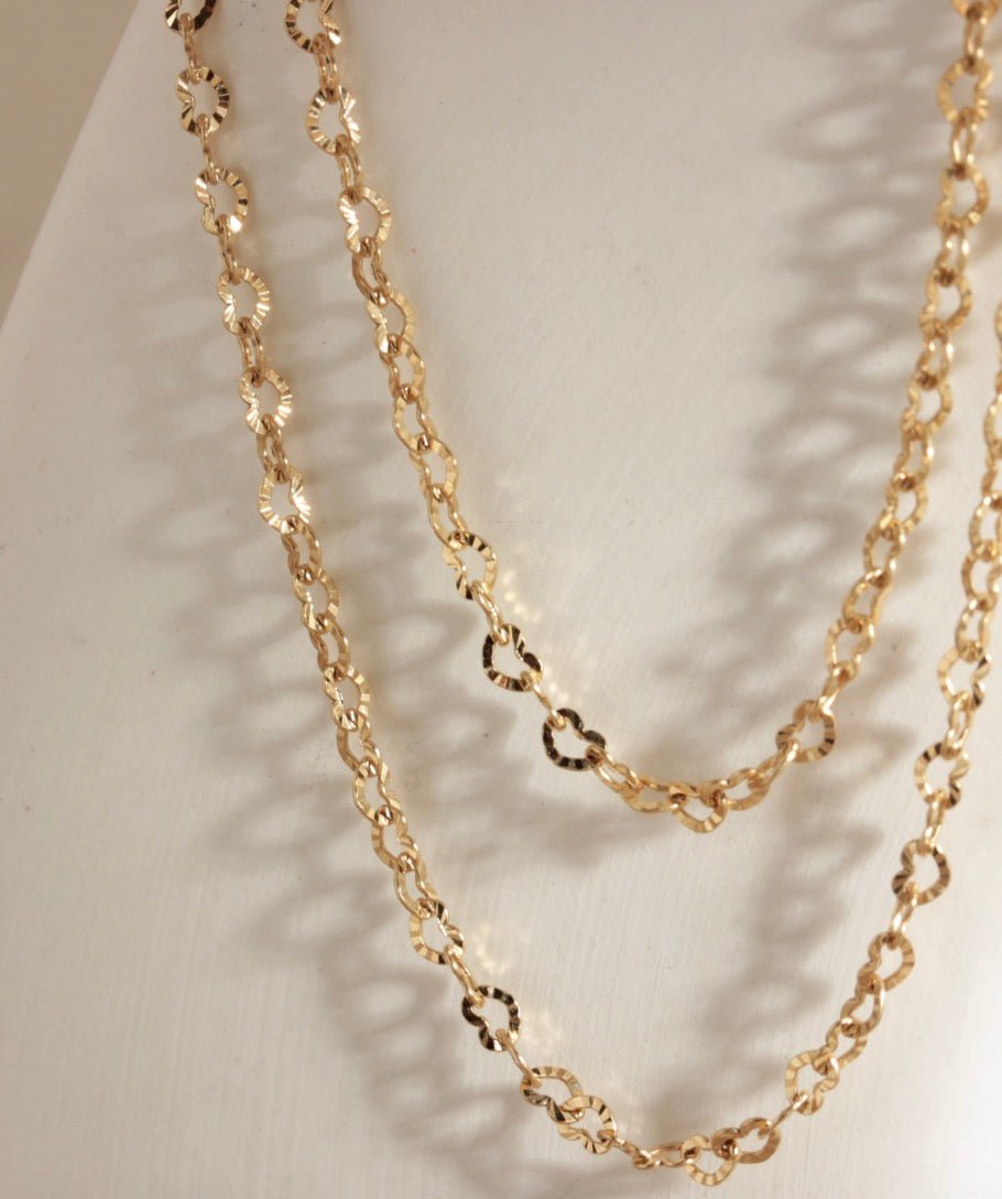 K18YG ハートチェーン 2.2mm イエローゴールド 18K 18金 ネックレスチェーン チェーンネックレス 45cm ~ ハート - Jewelry Hills Tokyo