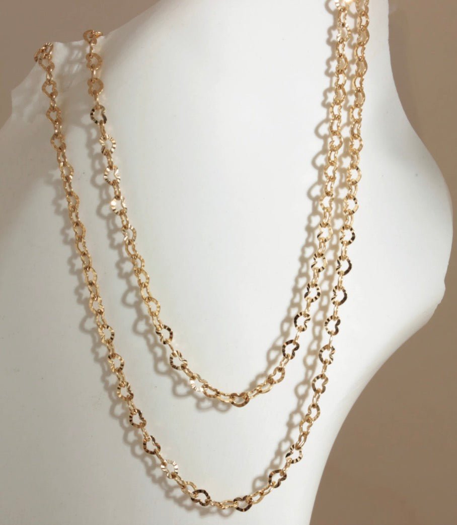 K18YG ハートチェーン 2.2mm イエローゴールド 18K 18金 ネックレスチェーン チェーンネックレス 45cm ~ ハート - Jewelry Hills Tokyo