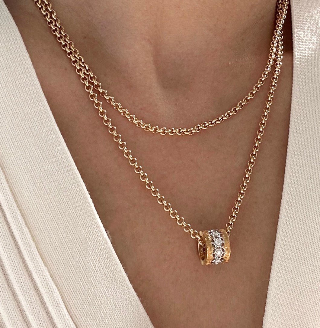 K18YG ロロチェーン 2.8mm ネックレスチェーン 50cm~ チェーンネックレス 太め 太い 18金 18K イエローゴールド メンズ レディース - Jewelry Hills Tokyo