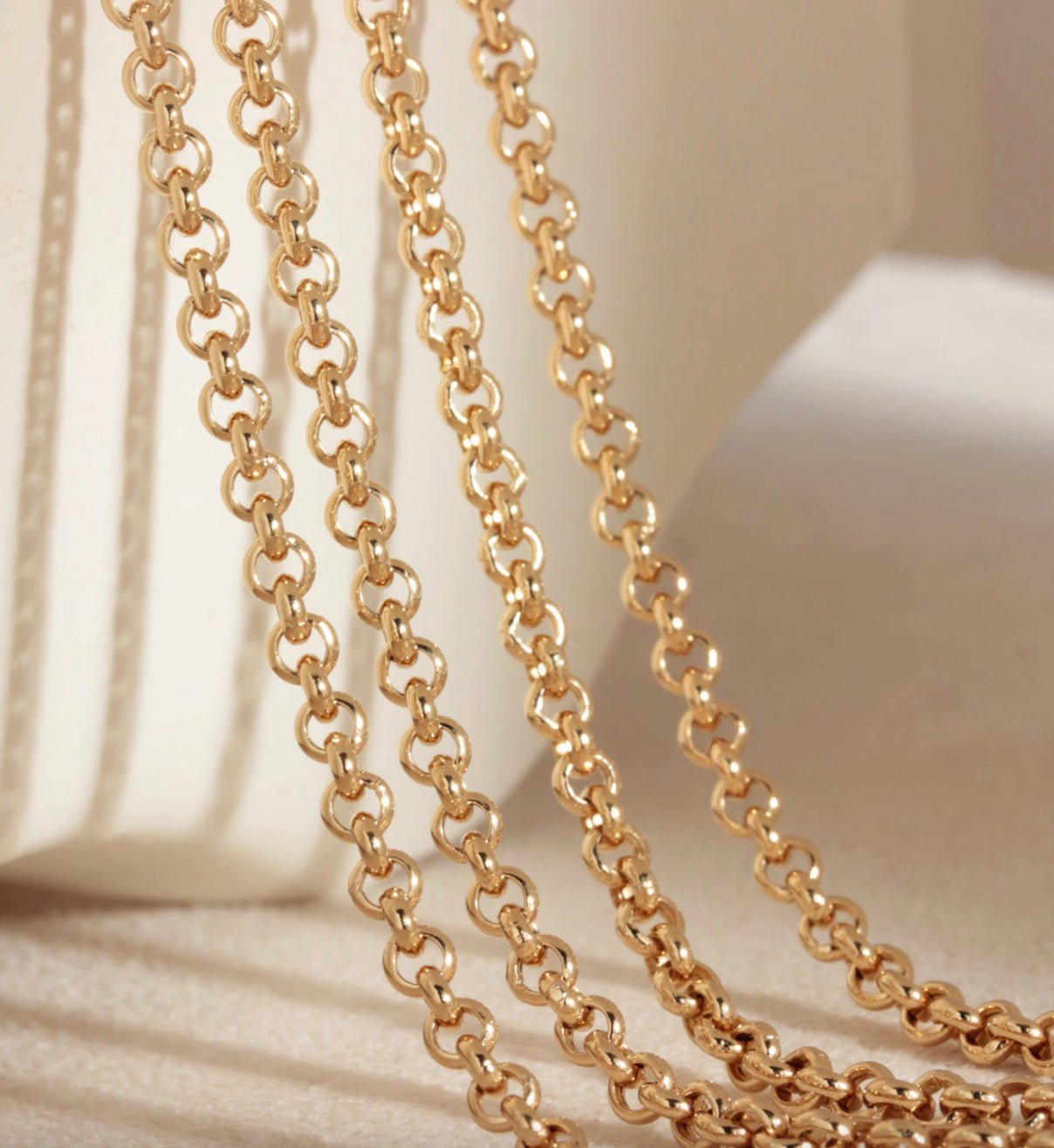 K18YG ロロチェーン 2.8mm ネックレスチェーン 50cm~ チェーンネックレス 太め 太い 18金 18K イエローゴールド メンズ レディース - Jewelry Hills Tokyo