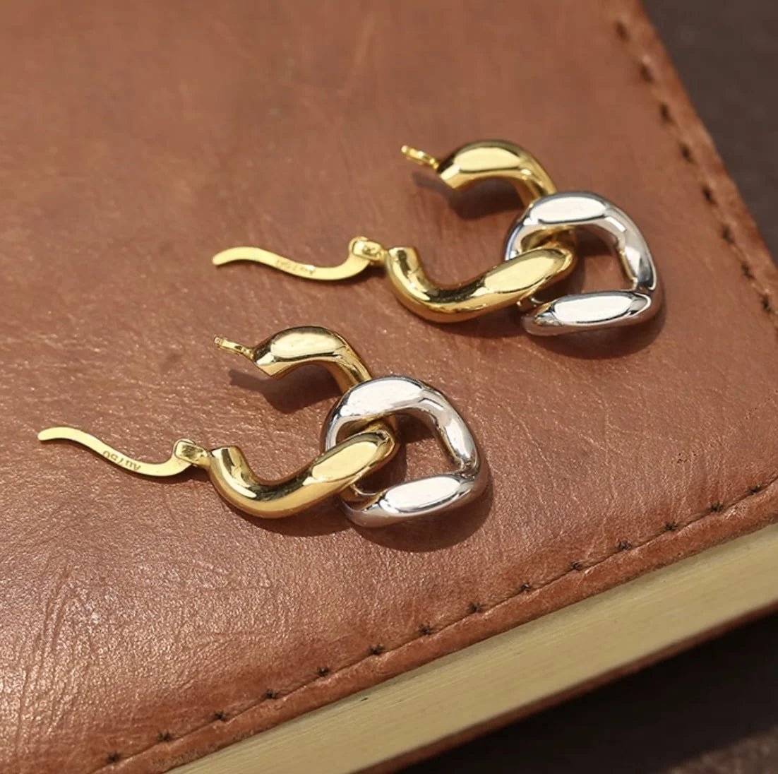 K18YG イエローゴールド フープピアス ピアス リングピアス 中空 喜平チェーン チェーンピアス 2way 18金 18K K18 K18WG ホワイトゴールド イタリアンジュエリー - Jewelry Hills Tokyo