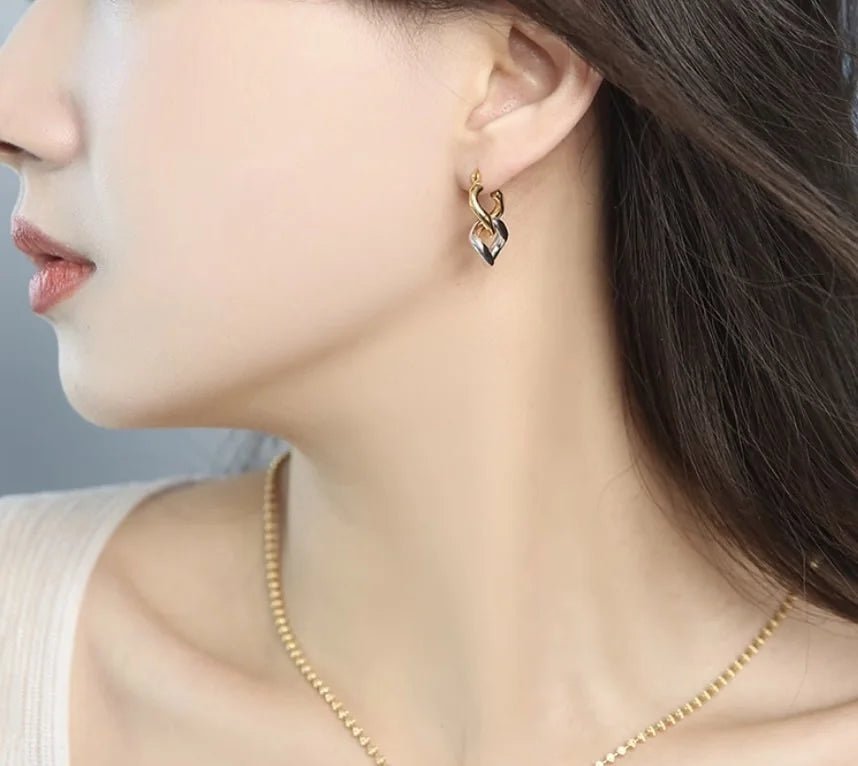 K18YG イエローゴールド フープピアス ピアス リングピアス 中空 喜平チェーン チェーンピアス 2way 18金 18K K18 K18WG ホワイトゴールド イタリアンジュエリー - Jewelry Hills Tokyo