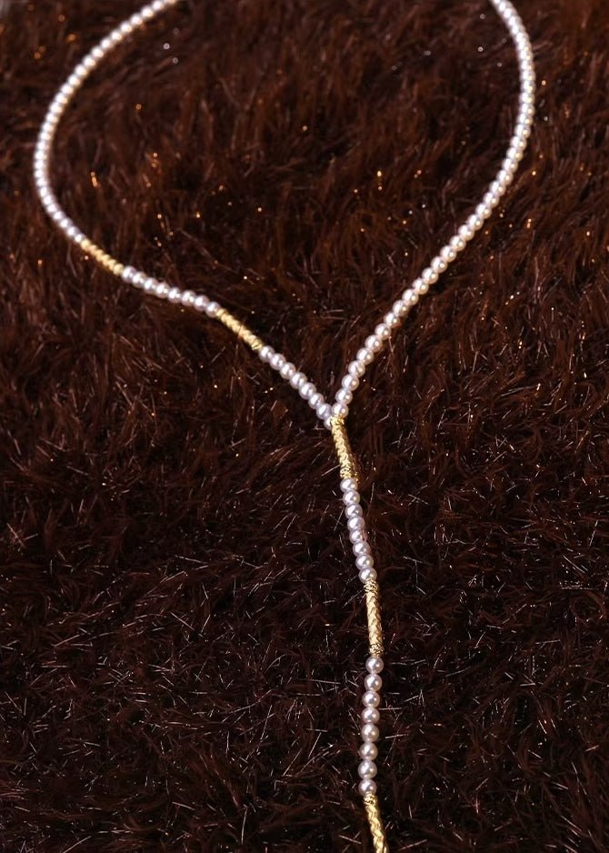 K18YG イエローゴールド あこや真珠 3 - 4mm ロングネックレス 55cm マグネット留め 18金 真珠 パール 18K ベビーあこや ベビーパール ミニパール - Jewelry Hills Tokyo