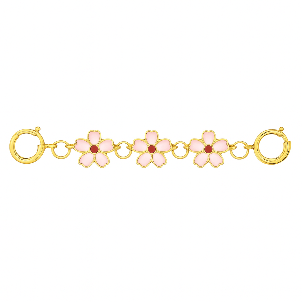 K18YG チェーンパーツ 桜 花 引き輪 ひきわ ヒキワ 5cm アジャスター チェーン伸ばし パーツ チャーム 延長 18K YG - Jewelry Hills Tokyo