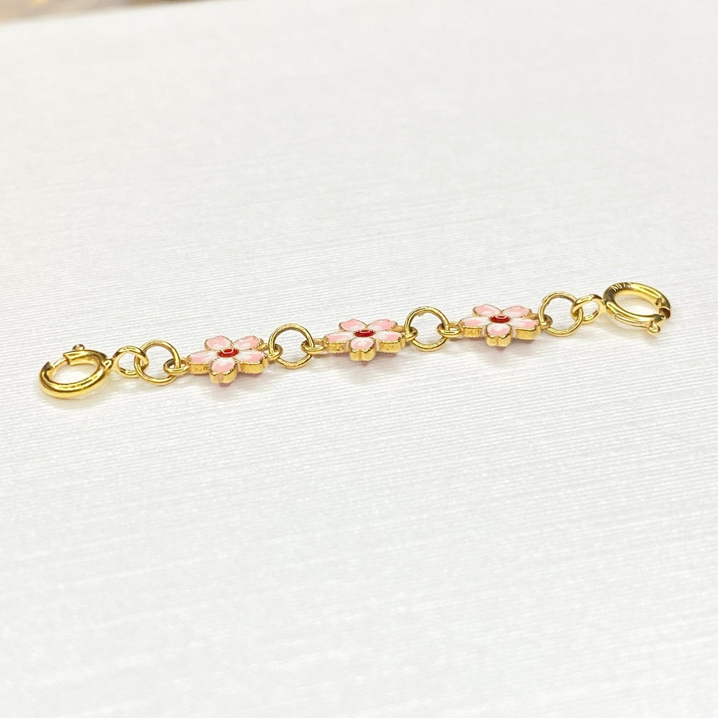 K18YG チェーンパーツ 桜 花 引き輪 ひきわ ヒキワ 5cm アジャスター チェーン伸ばし パーツ チャーム 延長 18K YG - Jewelry Hills Tokyo