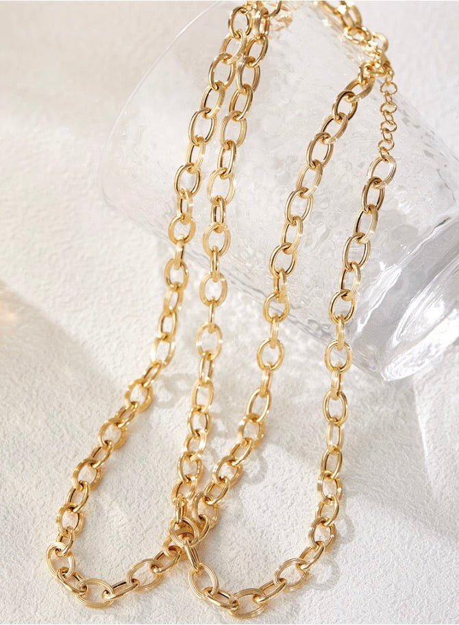 K18YG 8mm ネックレス 45cm~ オーバルチェーン ネックレス 18K オーバル レオンチェーン オーバルチェーン ボリューム 太め 太い メンズ レディース ユニセックス - Jewelry Hills Tokyo
