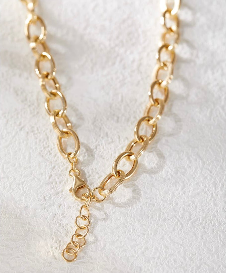 K18YG 8mm ネックレス 45cm~ オーバルチェーン ネックレス 18K オーバル レオンチェーン オーバルチェーン ボリューム 太め 太い メンズ レディース ユニセックス - Jewelry Hills Tokyo