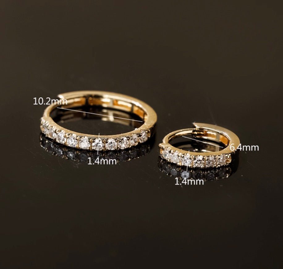 K18YG K18WG クリッカー シングルピアス ダイヤモンド バチカン ダイヤ 18K YG イエローゴールド ラウンド 丸 ピアス 片耳 K18 フープピアス メンズ レディース - Jewelry Hills Tokyo