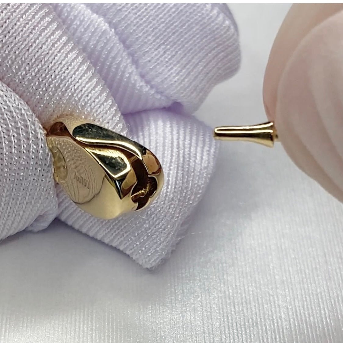 K18YG K18WG 留め金具 オーバル 中留め コネクター パーツ DIY ジュエリーパーツ チェーンパーツ 18K 18金 YG WG 繋ぎ ネックレスパーツ ブレスレットパーツ 楕円形 - Jewelry Hills Tokyo
