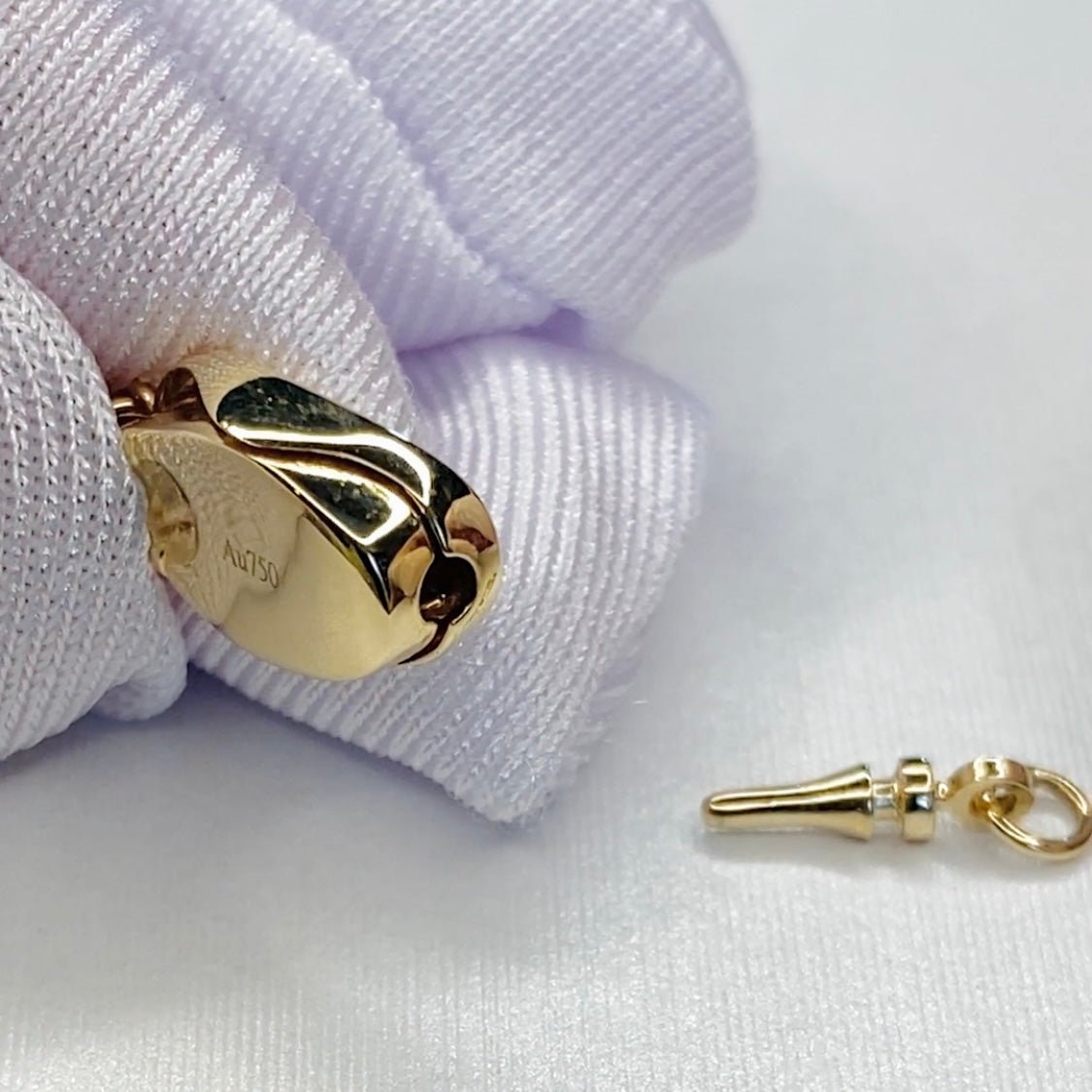 K18YG K18WG 留め金具 オーバル 中留め コネクター パーツ DIY ジュエリーパーツ チェーンパーツ 18K 18金 YG WG 繋ぎ ネックレスパーツ ブレスレットパーツ 楕円形 - Jewelry Hills Tokyo