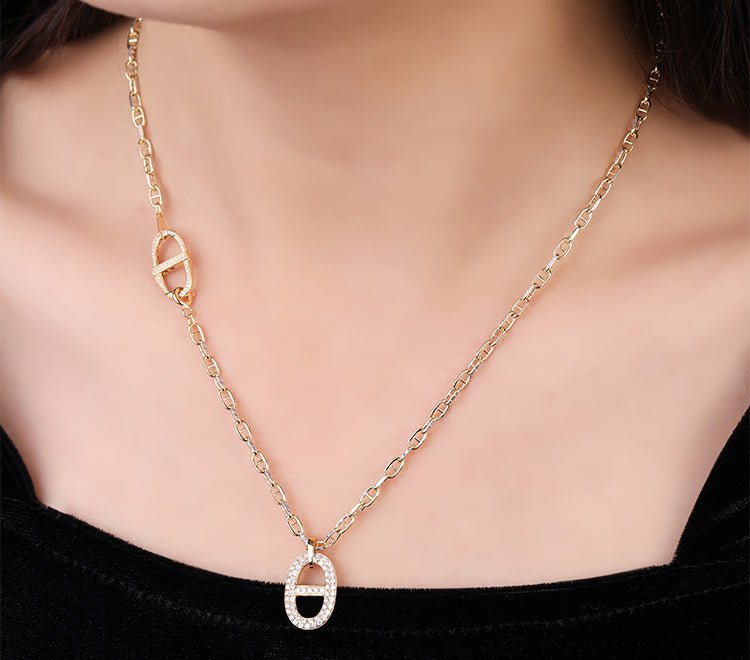 K18YG PG WG イエローゴールド 18K クラスプ ジュエリーパーツ ダイヤモンド 繋ぎ パーツ ネックレスチャーム ペンダントトップ 中留め バックル 豚鼻 ブタ鼻 - Jewelry Hills Tokyo