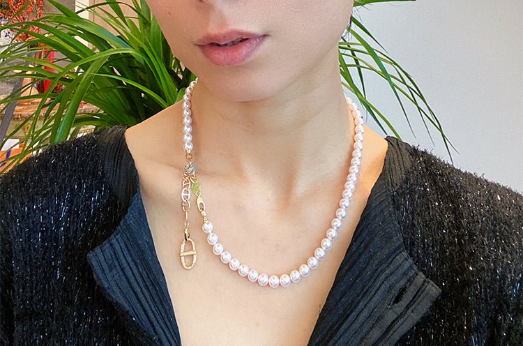 K18YG PG WG イエローゴールド 18K クラスプ ジュエリーパーツ ダイヤモンド 繋ぎ パーツ ネックレスチャーム ペンダントトップ 中留め バックル 豚鼻 ブタ鼻 - Jewelry Hills Tokyo