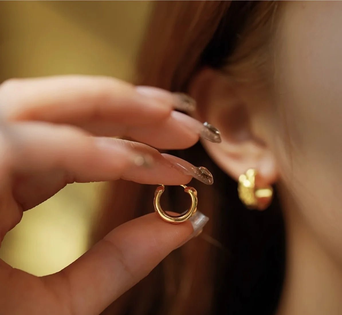 K18YG WG フープピアス 中空ピアス リングピアス イエローゴールド ホワイトゴールド 18金 18K YG 模様 柄 X イタリアンジュエリー - Jewelry Hills Tokyo
