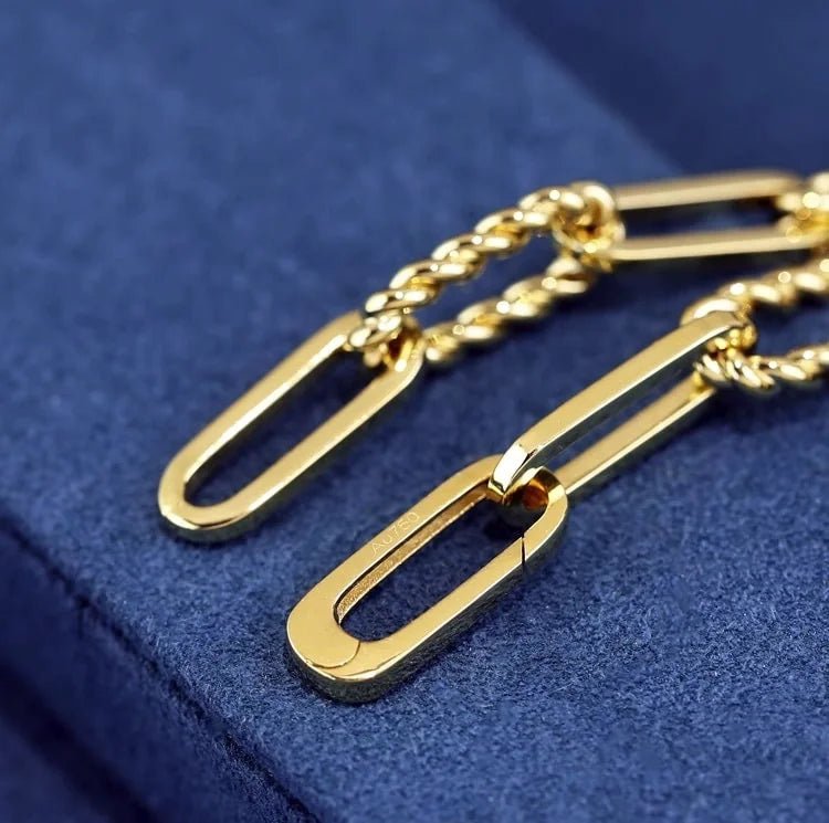 K18YG イエローゴールド WG レオンチェーン ケーブルチェーン 18K 18金 オーバルチェーン ねじり ロープ ツイスト ブレスレット ブレス メンズ レディース ユニセックス ブレスレットチェーン 太め コンビチェーン イエローゴールド WG ホワイトゴールド 17cm~ - Jewelry Hills Tokyo