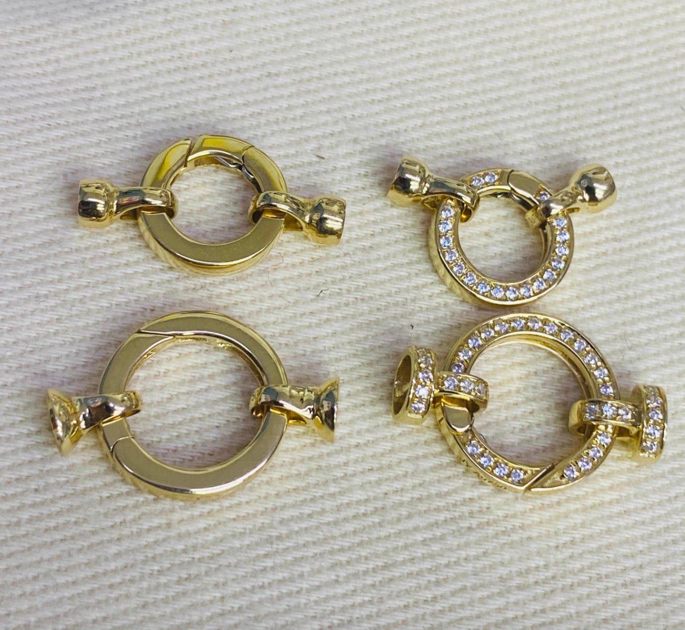 18k ダイヤモンド 留め金具 中留め jewelry connector zircon yellow white gold