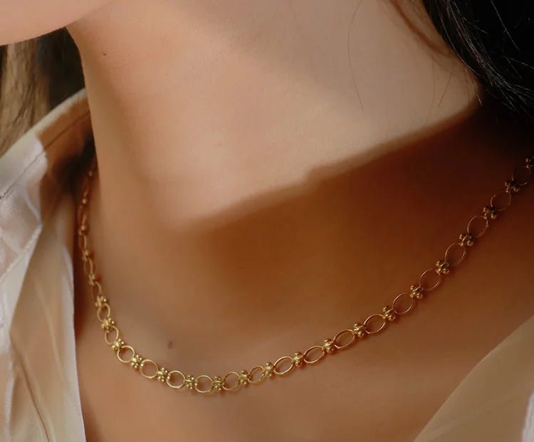 K18YG WG オーバルリンクチェーン イタリアン 18K チェーンネックレス チェーン アンティークチェーン デザインチェーン ファッションチェーン イエローゴールド ホワイトゴールド ヨーロピアン - Jewelry Hills Tokyo