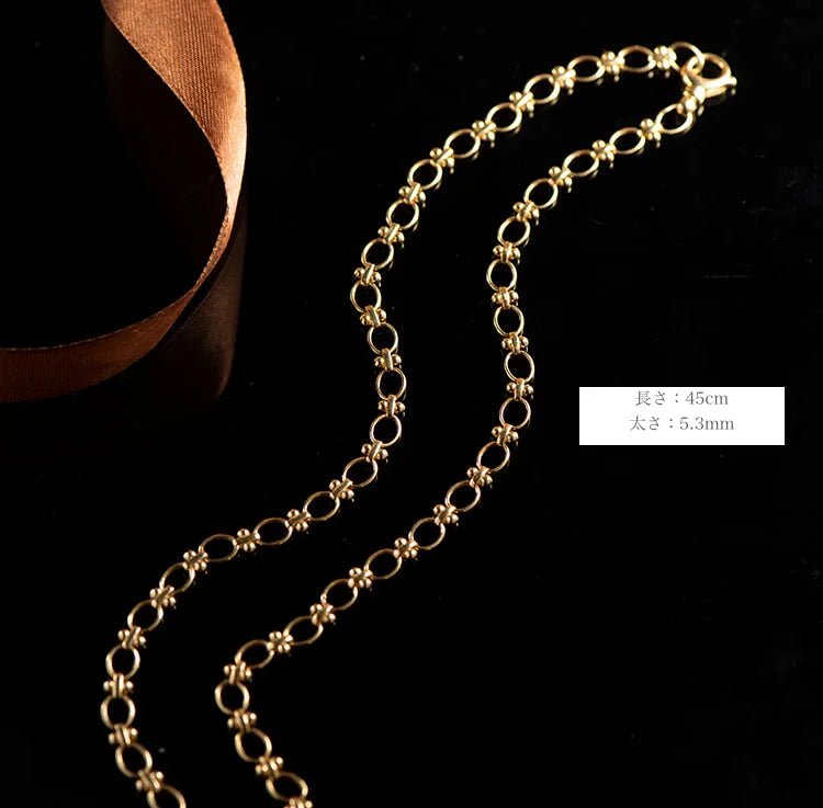 K18YG WG オーバルリンクチェーン イタリアン 18K チェーンネックレス チェーン アンティークチェーン デザインチェーン ファッションチェーン イエローゴールド ホワイトゴールド ヨーロピアン - Jewelry Hills Tokyo