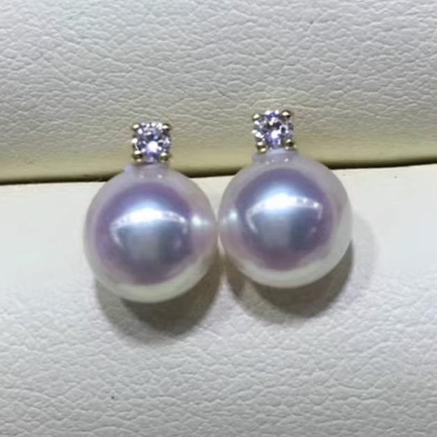 K18YG WG あこや真珠 ピアス スタッドピアスシンプル 真珠 パール 18K ワンポイント WG ホワイトゴールド イエローゴールド akoya pearl - Jewelry Hills Tokyo