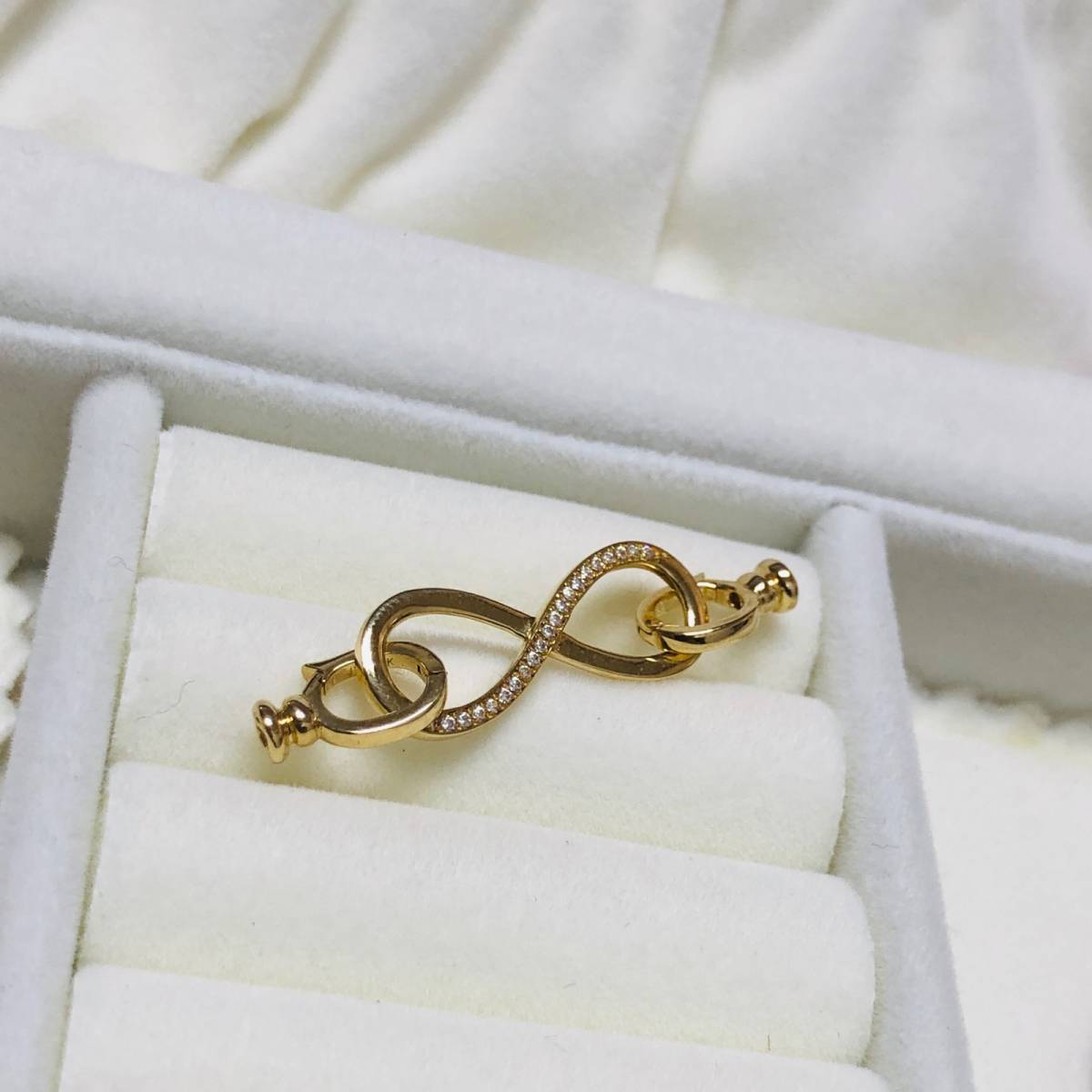 K18YG WG ジュエリーパーツ クラスプ チャーム 繋ぎ ネックレス用 8 8の字 インフィニティ パール用 パール繋ぎ 18K コネクター - Jewelry Hills Tokyo
