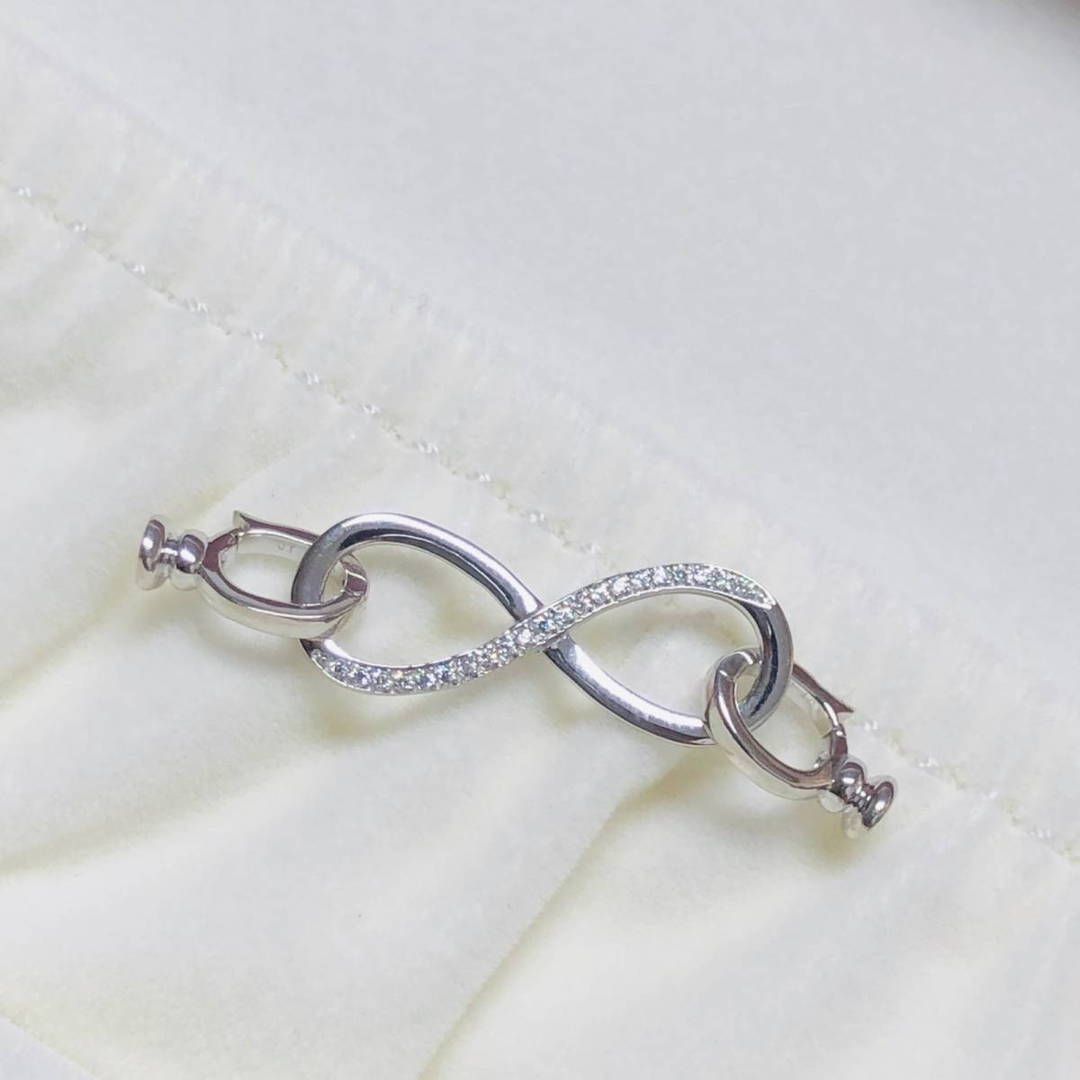 K18YG WG ジュエリーパーツ クラスプ チャーム 繋ぎ ネックレス用 8 8の字 インフィニティ パール用 パール繋ぎ 18K コネクター - Jewelry Hills Tokyo
