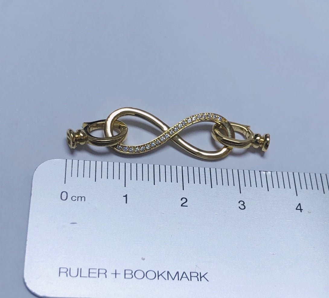 K18YG WG ジュエリーパーツ クラスプ チャーム 繋ぎ ネックレス用 8 8の字 インフィニティ パール用 パール繋ぎ 18K コネクター - Jewelry Hills Tokyo