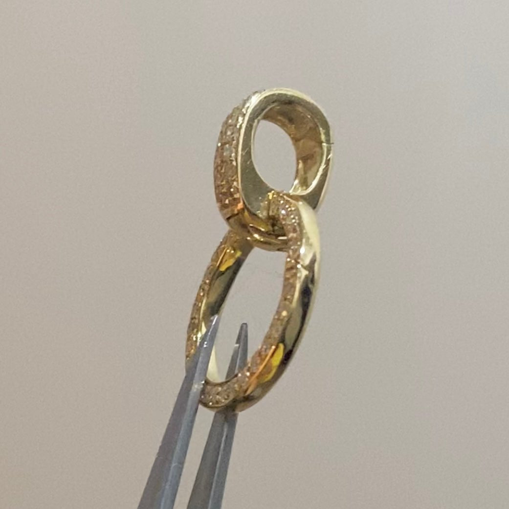 18k gold diamond pendant bail clasp locking connector