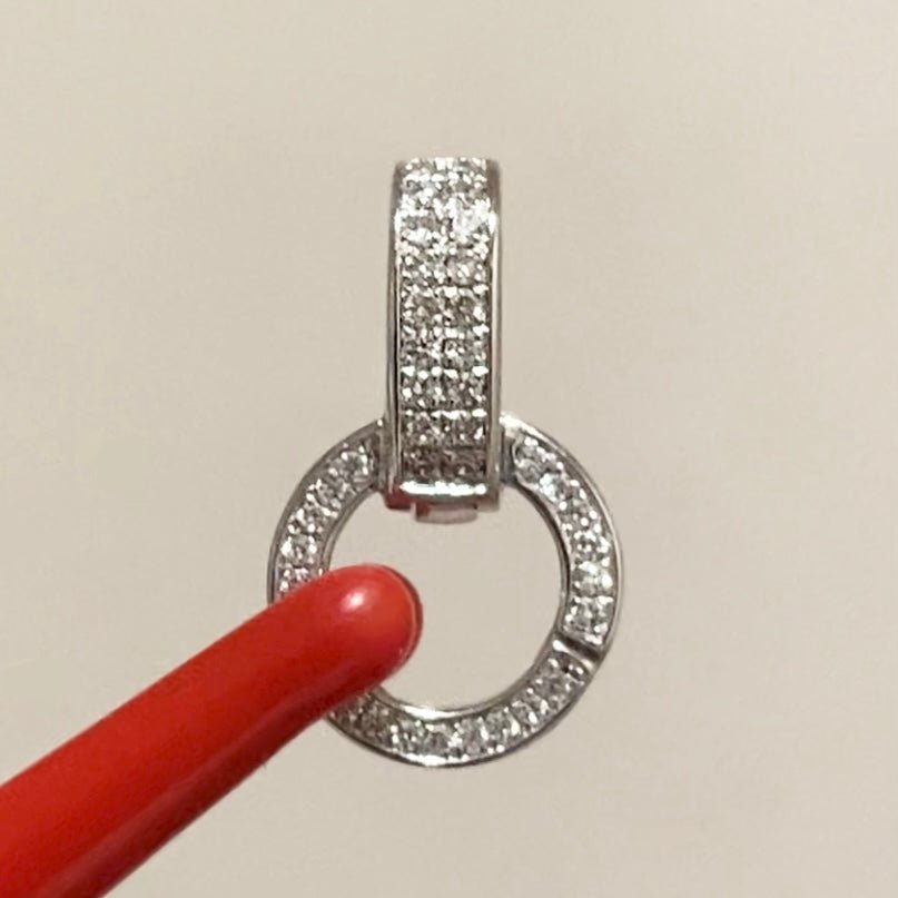 K18YG WG PG ダイヤ ロック付き ダイヤモンド バチカン ネックレスパーツ ペンダントパーツ 18K イエローゴールド ホワイトゴールド ピンクゴールド フルダイヤ マルチバチカン 爪ロック - Jewelry Hills Tokyo