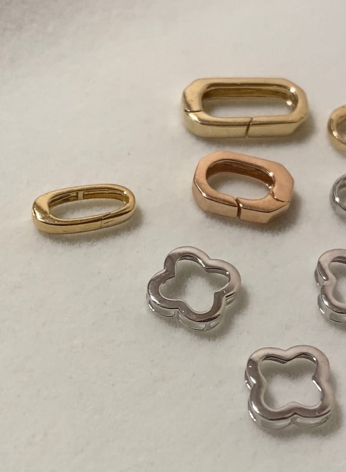 K18YG WG PG クラスプ オーバル チェーンパーツ 開口 18K パーツ バチカン ペンダントパーツ ブレスレットパーツ チャーム繋ぎ 18金 - Jewelry Hills Tokyo
