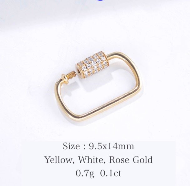 K18YG WG PG チャーム パーツ ハート オーバル 長方形 バチカン ペンダント クラスプ 18K 18金 繋ぎ ねじ式 イエローゴールド ピンクゴールド ホワイトゴールド - Jewelry Hills Tokyo