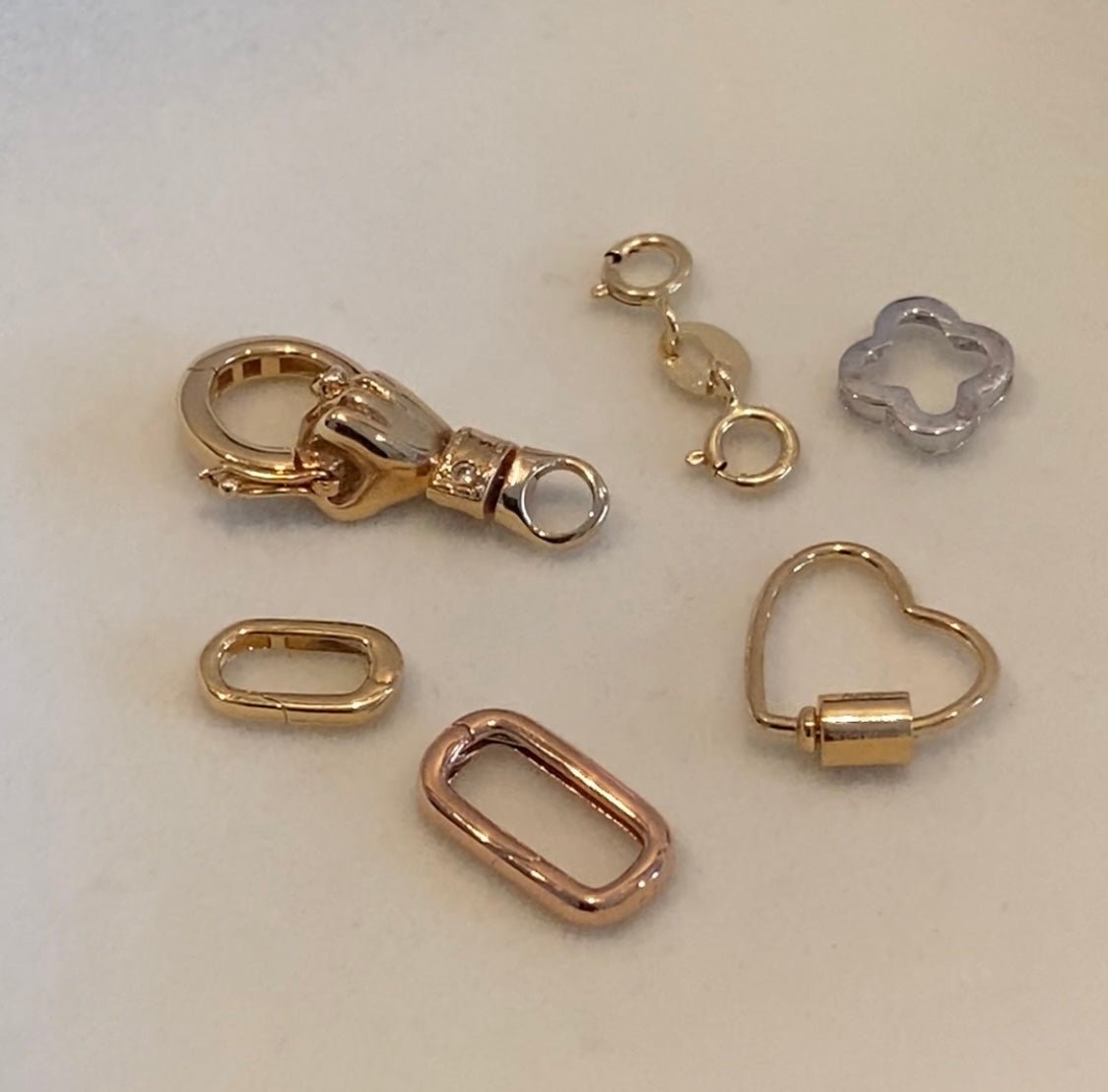K18YG WG PG クラスプ オーバル チェーンパーツ 開口 18K パーツ バチカン ペンダントパーツ ブレスレットパーツ チャーム繋ぎ 18金 - Jewelry Hills Tokyo