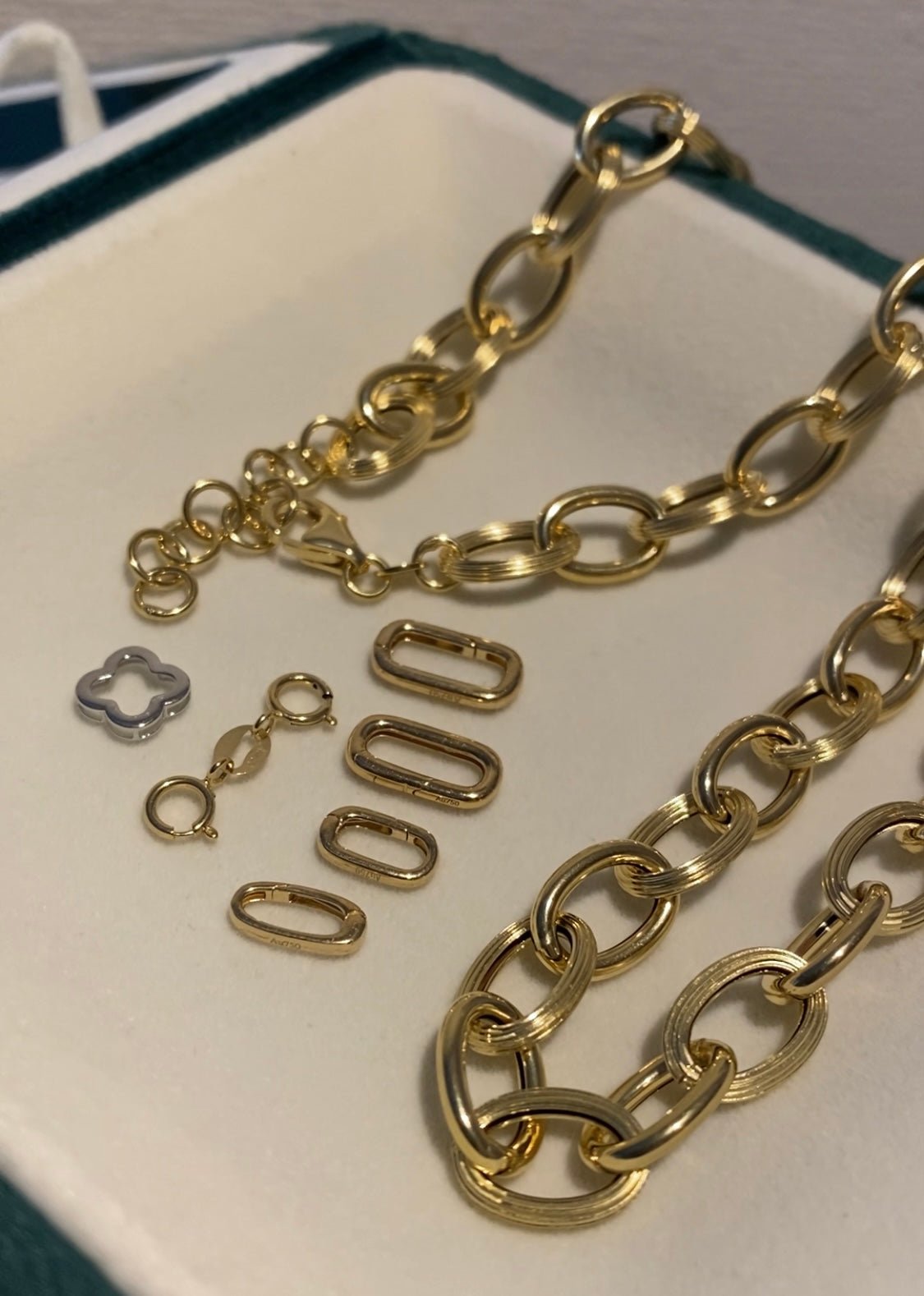 K18YG WG PG クラスプ オーバル チェーンパーツ 開口 18K パーツ バチカン ペンダントパーツ ブレスレットパーツ チャーム繋ぎ 18金 - Jewelry Hills Tokyo
