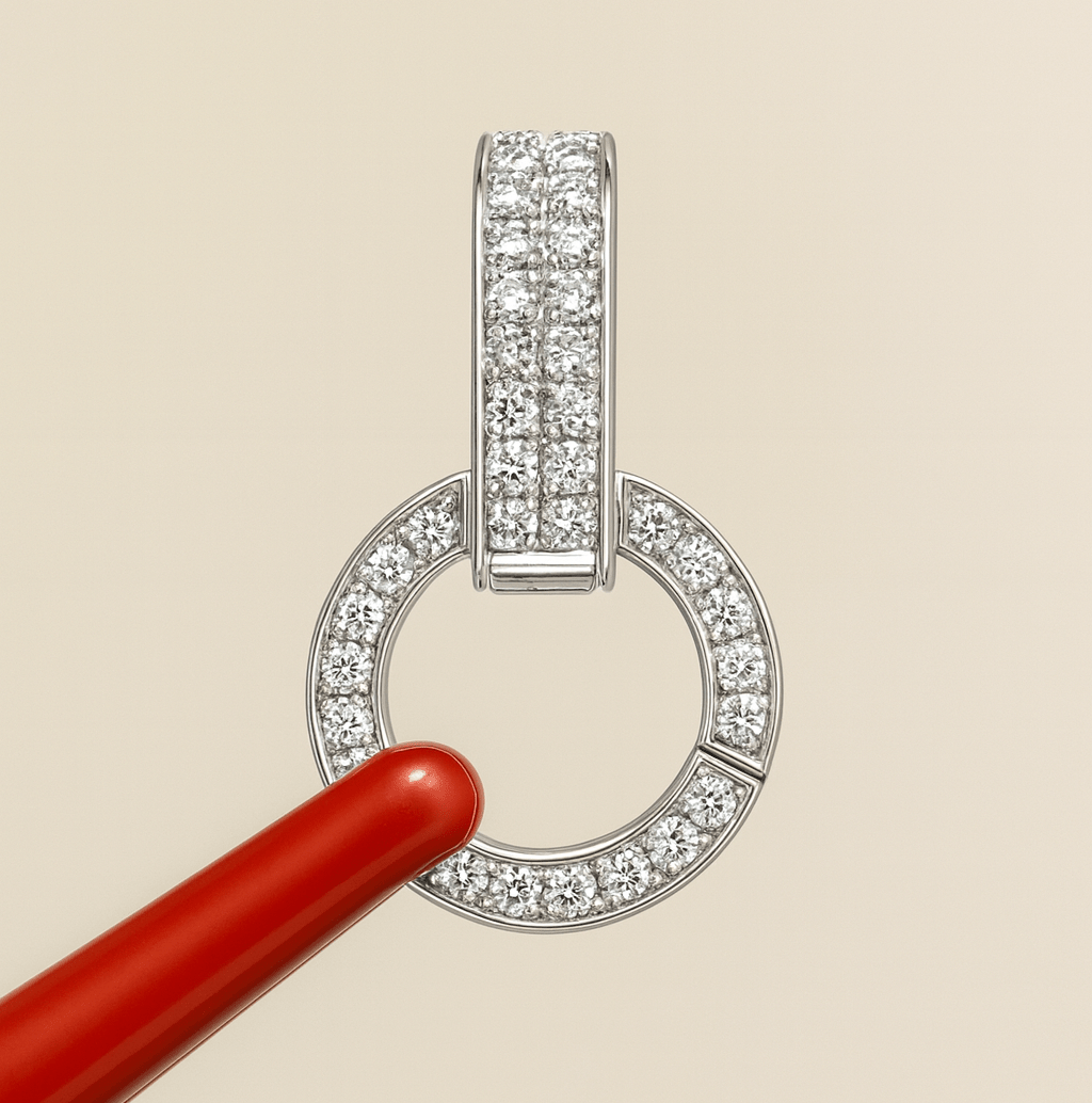 K18YG WG PG ダイヤ ロック付き ダイヤモンド バチカン ネックレスパーツ ペンダントパーツ 18K イエローゴールド ホワイトゴールド ピンクゴールド フルダイヤ マルチバチカン 爪ロック - Jewelry Hills Tokyo