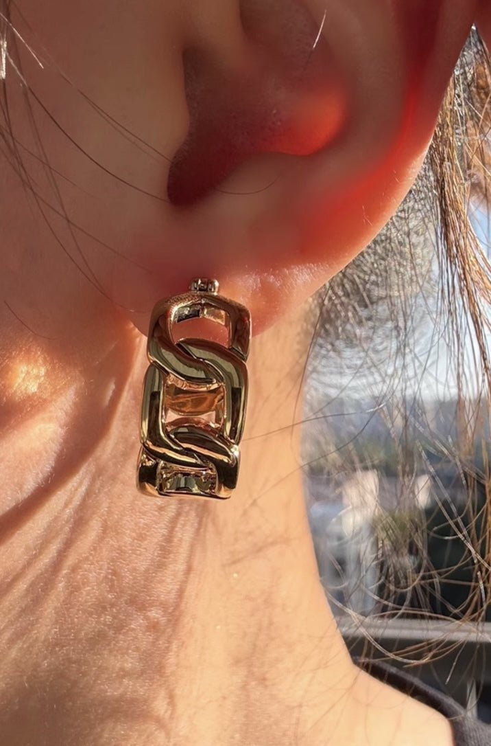 K18YG WG フープピアス チェーン リングピアス ピアス イエローゴールド YG 18K 丸 ラウンド チェーンモチーフ ホワイトゴールド K18WG - Jewelry Hills Tokyo