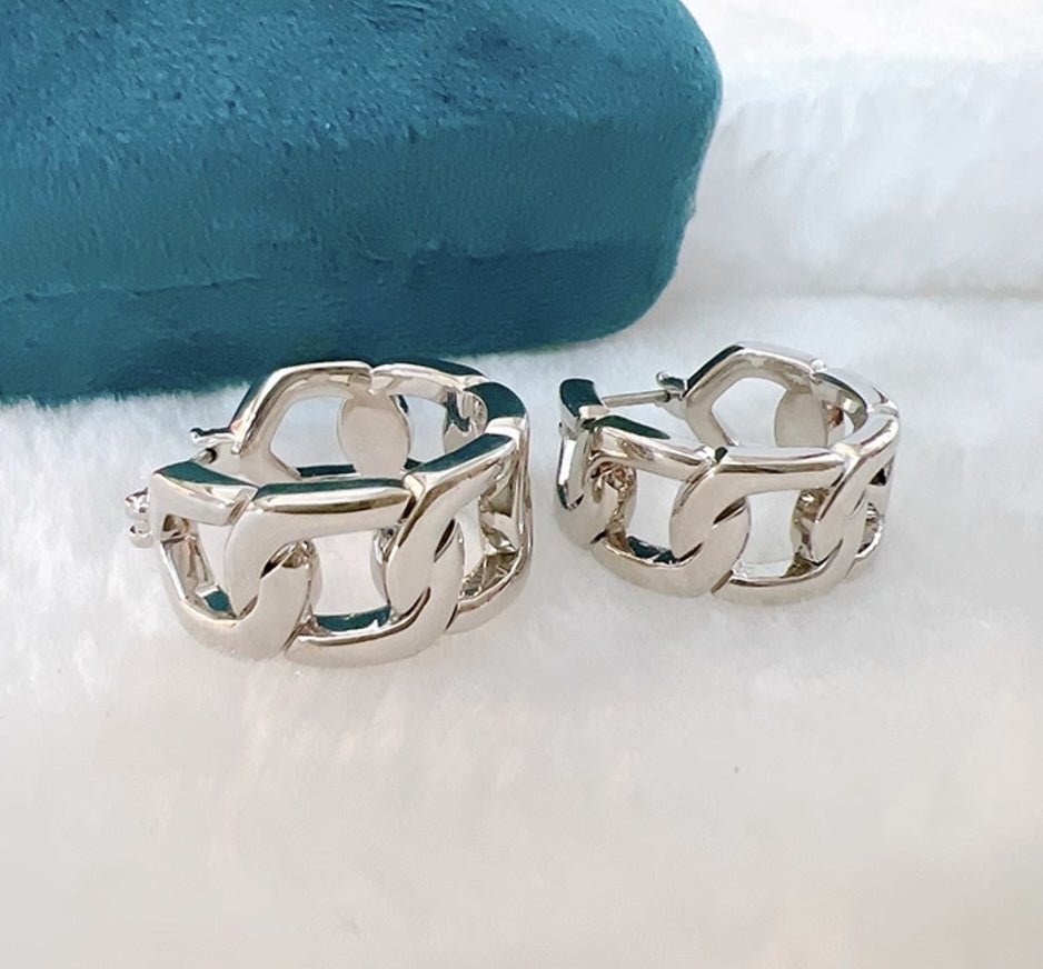 K18YG WG フープピアス チェーン リングピアス ピアス イエローゴールド YG 18K 丸 ラウンド チェーンモチーフ ホワイトゴールド K18WG - Jewelry Hills Tokyo