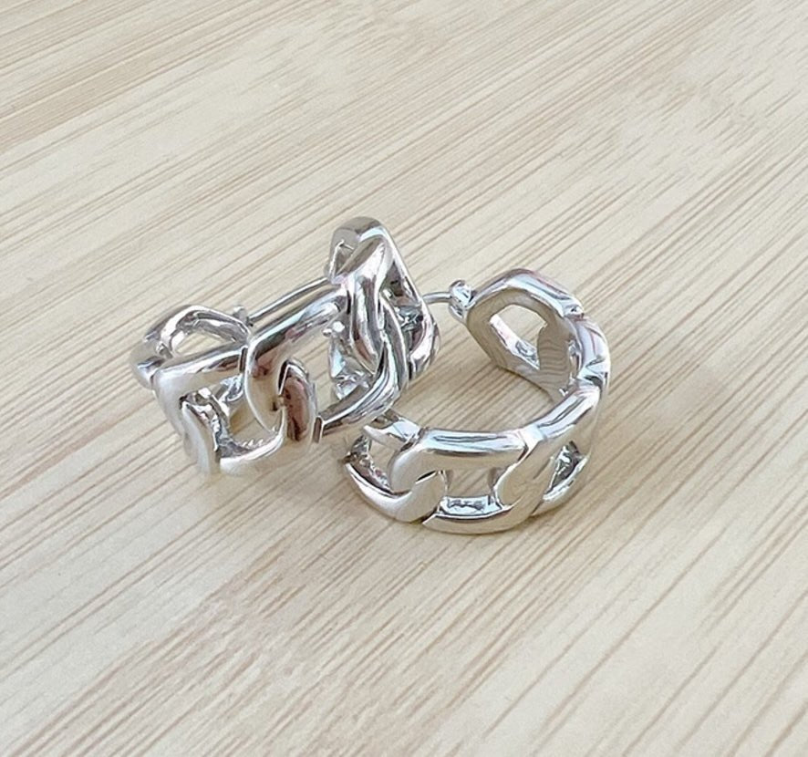 K18YG WG フープピアス チェーン リングピアス ピアス イエローゴールド YG 18K 丸 ラウンド チェーンモチーフ ホワイトゴールド K18WG - Jewelry Hills Tokyo