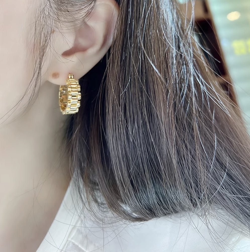 K18YG リングピアス チェーン フープピアス イエローゴールド YG 18K 丸 ラウンド 円形 イタリアンジュエリー 大ぶり 大きめ - Jewelry Hills Tokyo