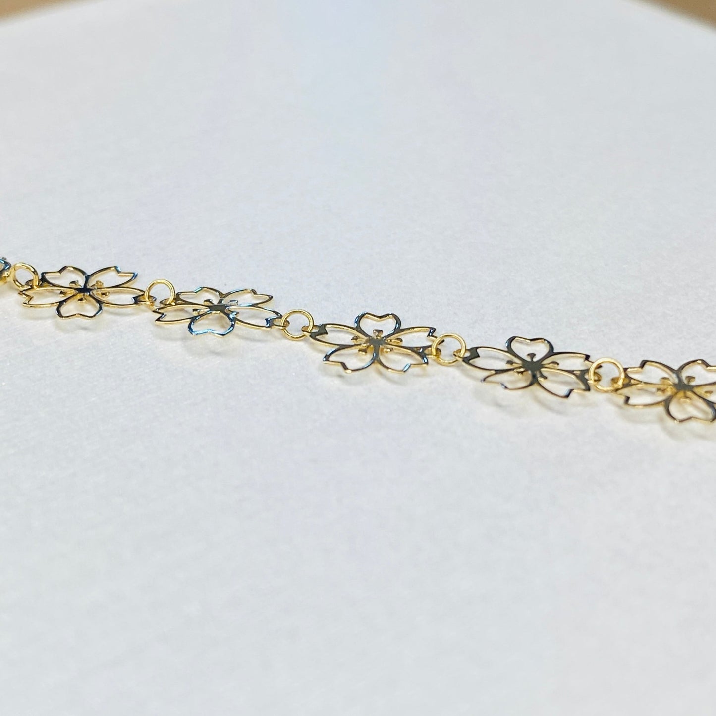 K18YG 引き輪 ヒキワ ひきわ 花 桜 梅 チェーンパーツ ネックレスパーツ YG 18K チャーム 両開口 コマ 花モチーフ 1.8cm / 3.8cm / 5.8cm 延伸 延ばす - Jewelry Hills Tokyo