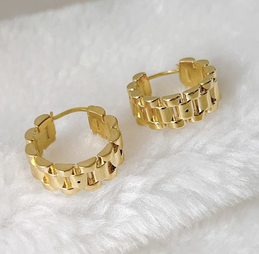 K18YG リングピアス チェーン フープピアス イエローゴールド YG 18K 丸 ラウンド 円形 イタリアンジュエリー 大ぶり 大きめ - Jewelry Hills Tokyo