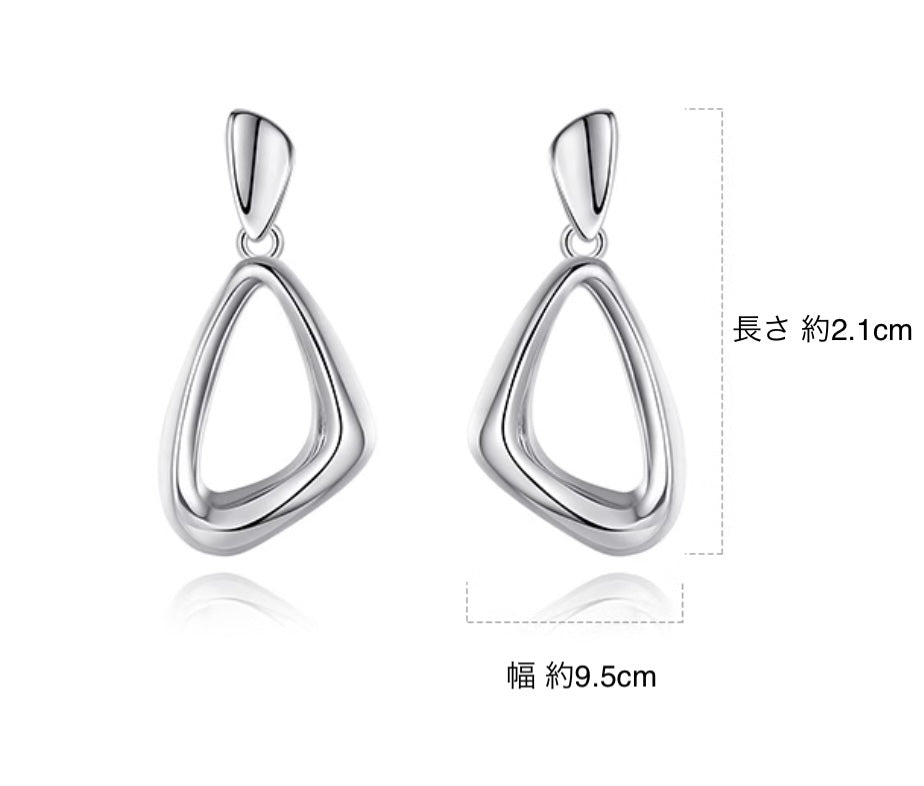 PT950 プラチナ ピアス スタッドピアス トライアングル 三角 シンプル 日常使い オフィス おしゃれ - Jewelry Hills Tokyo