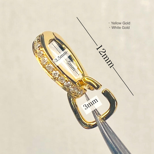 18金 YG WG バチカン ダイヤモンド チャーム ダイヤ 18K チェーンパーツ ペンダントパーツ K18 繋ぎ 開口 ワンタッチ マルチバチカン イエローゴールド ホワイトゴールド AU750 - Jewelry Hills Tokyo
