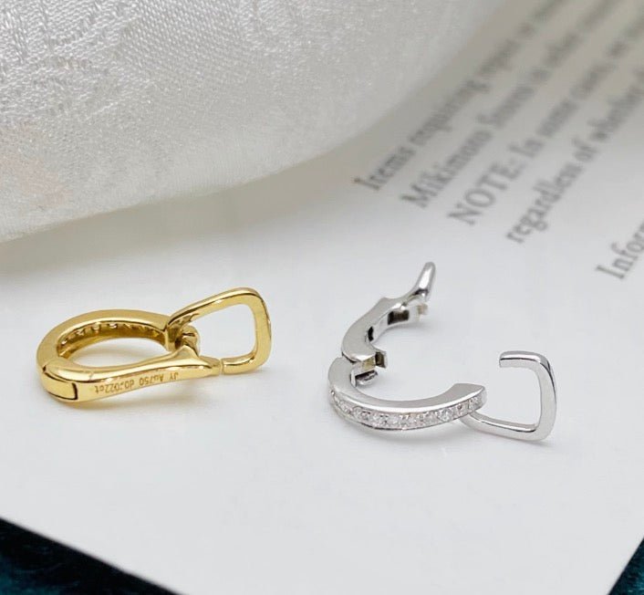 18金 YG WG バチカン ダイヤモンド チャーム ダイヤ 18K チェーンパーツ ペンダントパーツ K18 繋ぎ 開口 ワンタッチ マルチバチカン イエローゴールド ホワイトゴールド AU750 - Jewelry Hills Tokyo
