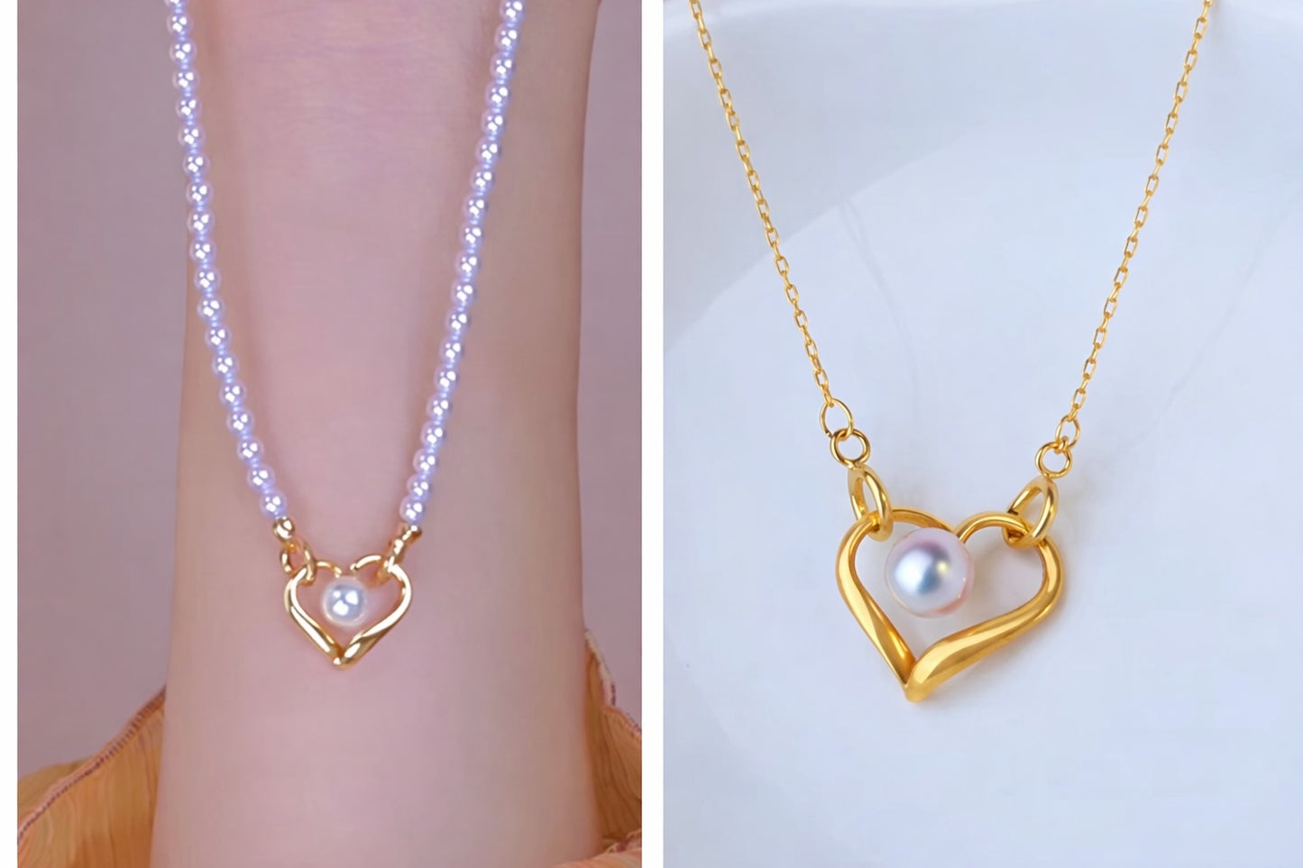 K18YG あこや真珠 パール ハート ペンダント イエローゴールド YG 18K あこや アコヤ真珠 ネックレスチャーム チャーム