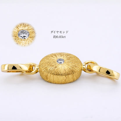 K18YG ブラックオパール クラスプ パーツ ダイヤモンド チャーム ダイヤ 18K チェーンパーツ ペンダントパーツ オパール K18 YG オーバル