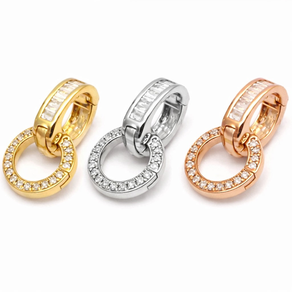 K18YG PG WG マルチバチカン チャーム ダイヤモンド バケットダイヤ フルダイヤ 18K コネクター ロック付き クラスプ 爪 ペンダント パーツ