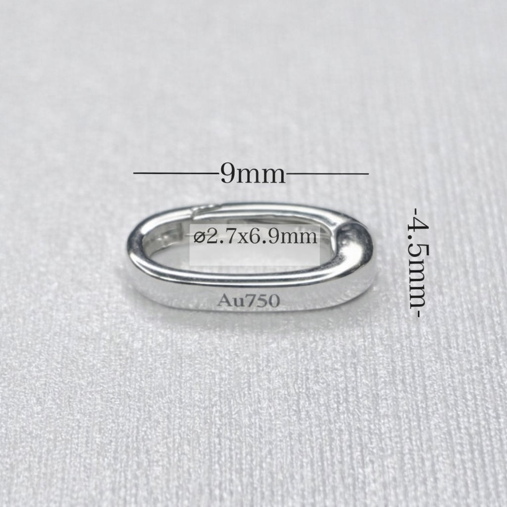 K18YG WG PG クラスプ オーバル 18金 YG イエローゴールド ホワイトゴールド ピンクゴールド 楕円 パーツ チャーム 18K 開口 コマ 繋ぎ チャーム