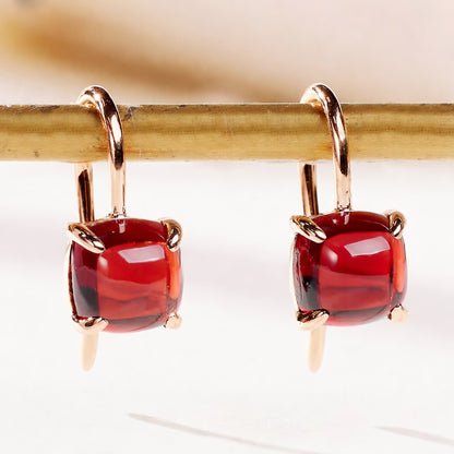 K18YG WG PG ガーネット カボション ネックレス ピアス 指輪 ぷっくり