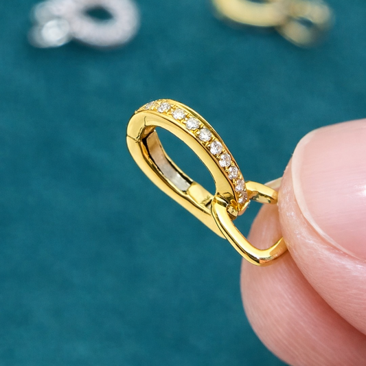 18k gold pendant bail charm clasp diamond