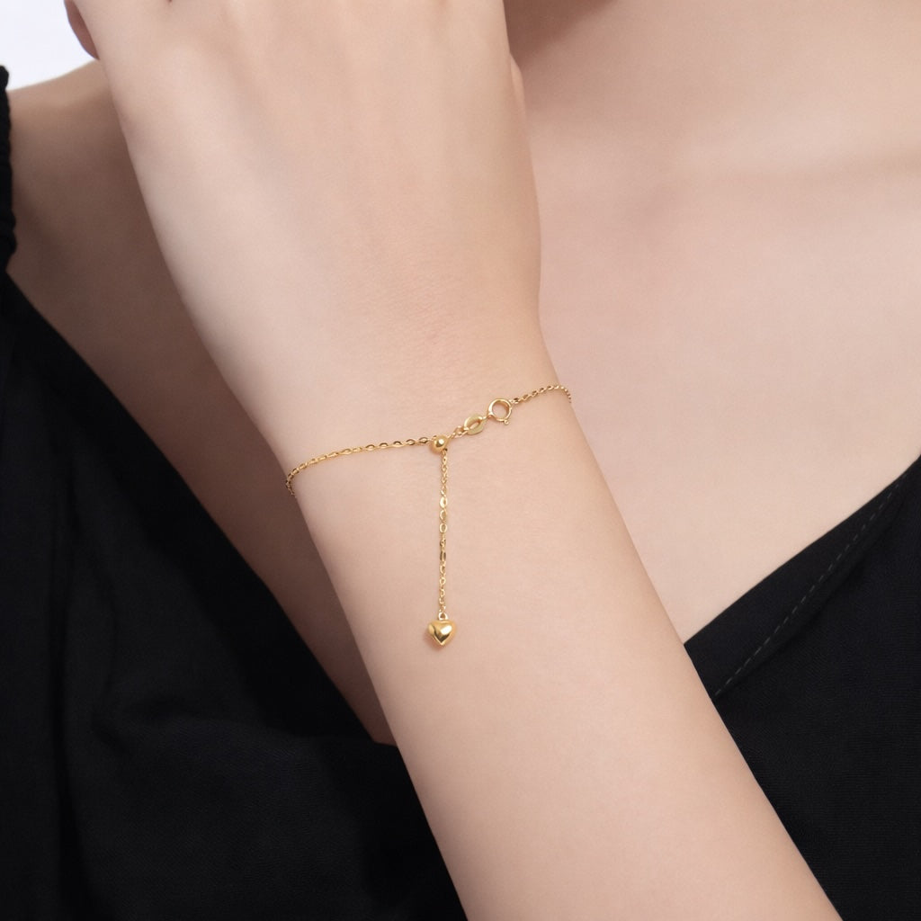 k18yg wg pg chain bracelet heart