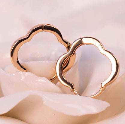 K18YG PG クローバー 四つ葉 フープピアス リングピアス イエローゴールド 四ツ葉 18K YG イエローゴールド PG ピンクゴールド 18金 ピアス