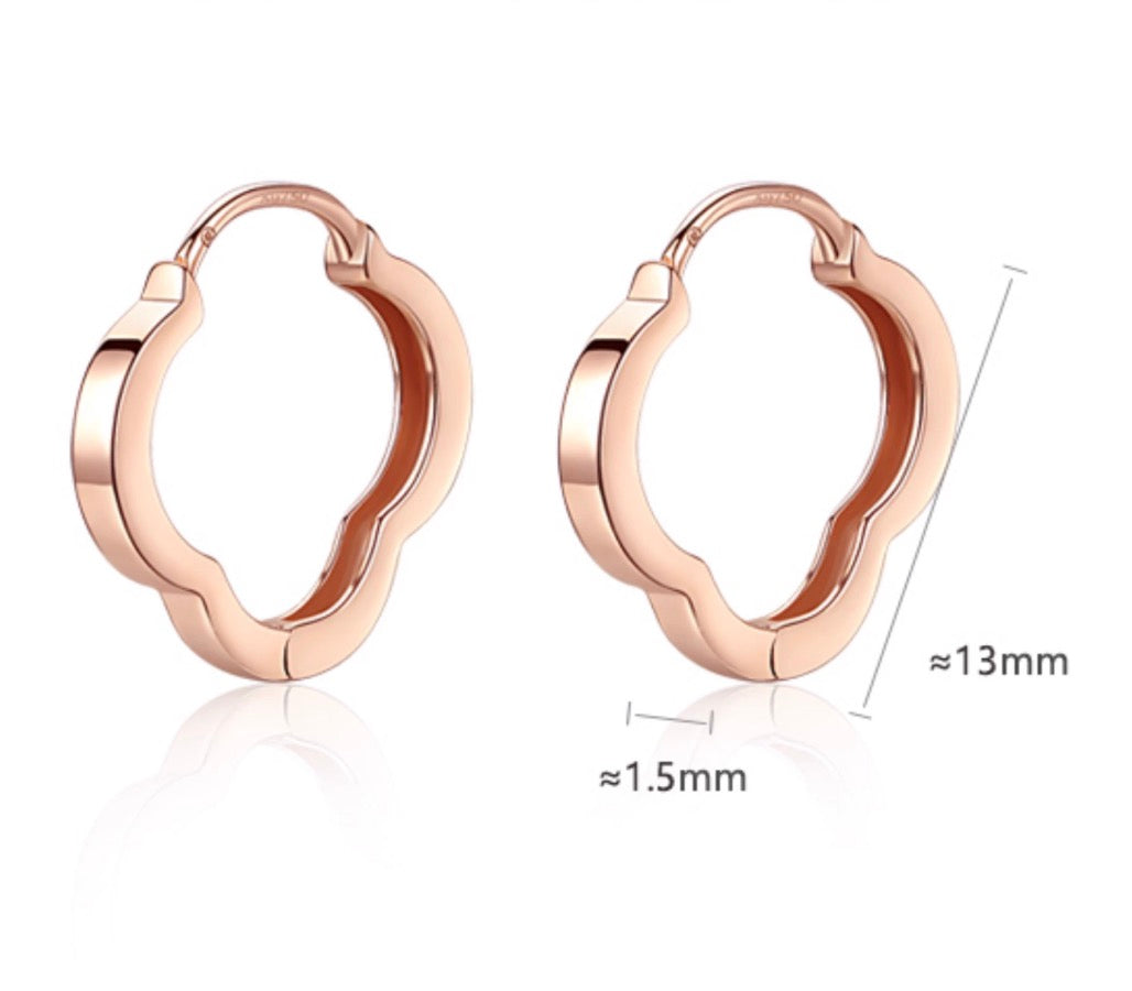 K18YG PG クローバー 四つ葉 フープピアス リングピアス イエローゴールド 四ツ葉 18K YG イエローゴールド PG ピンクゴールド 18金 ピアス